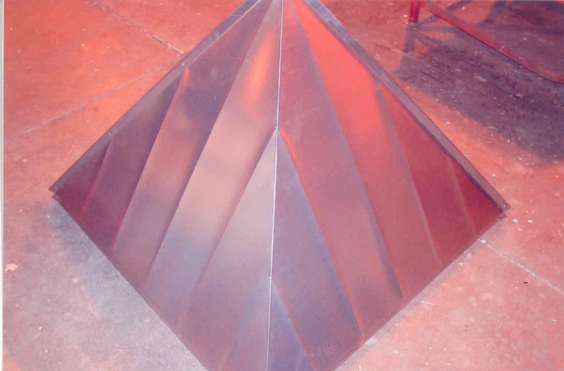 Corten Ribbed Chimney Hood