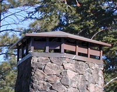 Five Sided Stainless Steel with Copper Trim Chimney Hood