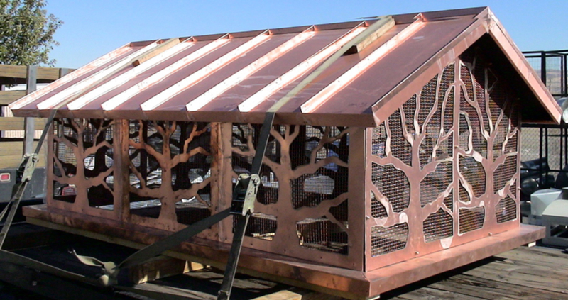 Standing Seam Copper with Tree Design