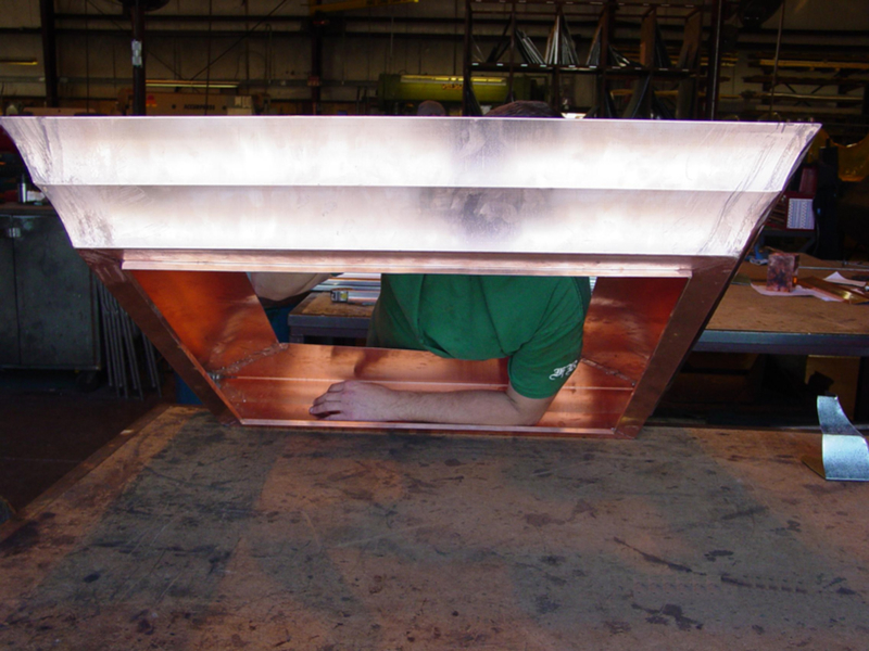 Swept Copper Chimney Hood