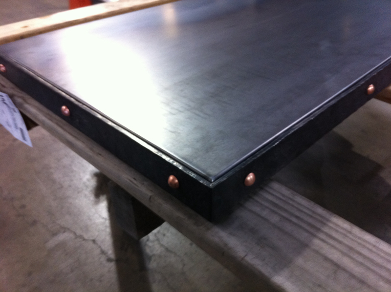 Hot Roll Counter Top with Copper Rivets