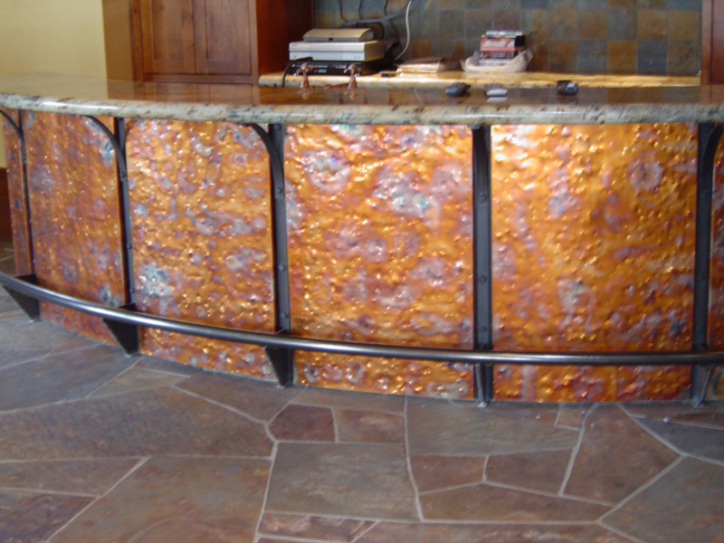 Pounded and Flamed Copper bar Facing