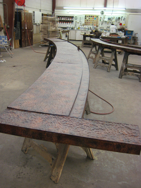 Pounded Copper and Patina Bar