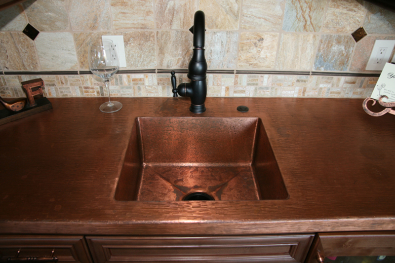 Tree Bark Pounded Copper Sink