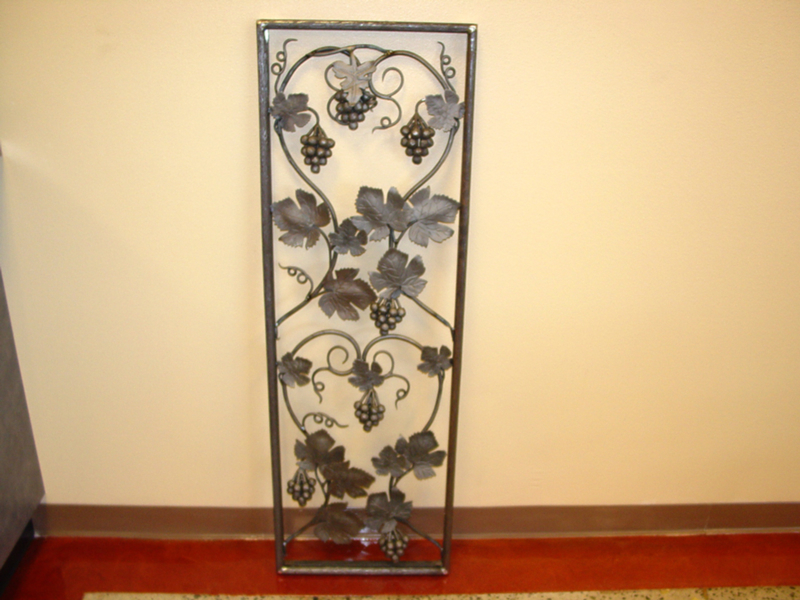 Pounded Steel and Grape Leaf Door Insert