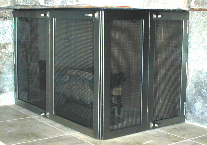 Bifold Stainless Steel Fireplace Doors
