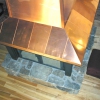 4-Sided Copper Chimney Case Steel Fireplace Surround with Glass Doors Top View