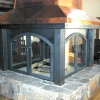 4-Sided Copper Chimney Case Steel Fireplace Surround with Glass Doors