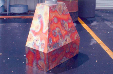 Pounded Flamed Copper Kitchen Hood