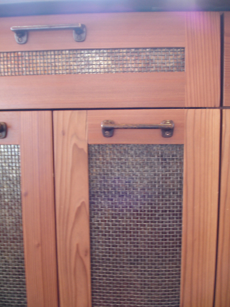 Custom Cabinets with Wire Mesh
