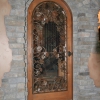 Patina Pounded Steel and grape Leaf Door Insert Image 1