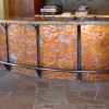 Pounded and Flamed Copper Bar Facing with Pounded Steel