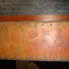 Pounded and Flamed Copper Mantle with Steel Rivets