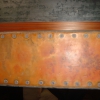 Pounded and Flamed Copper Mantle with Steel Rivets