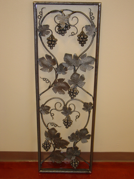 Pounded Steel grape Leaf Door Insert