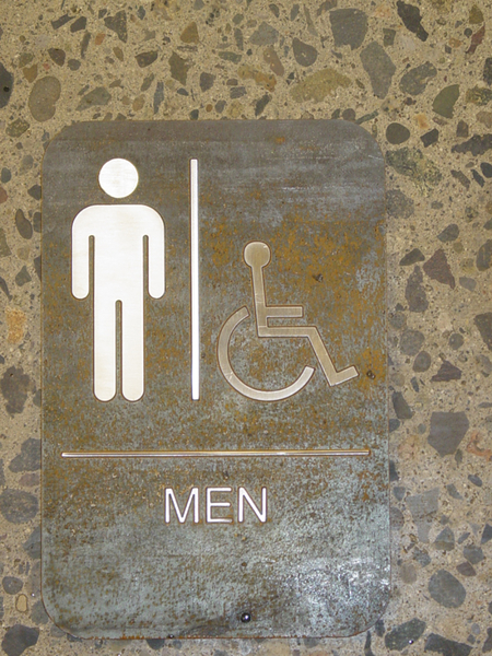 Stainless and Hot Rolled Steel Restroom Sign (Men)
