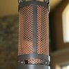 Steel with Copper Mesh Interior Light Fixture