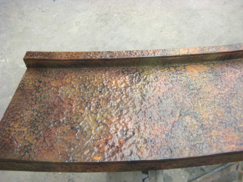 Pounded and Flamed Radius Copper Bar