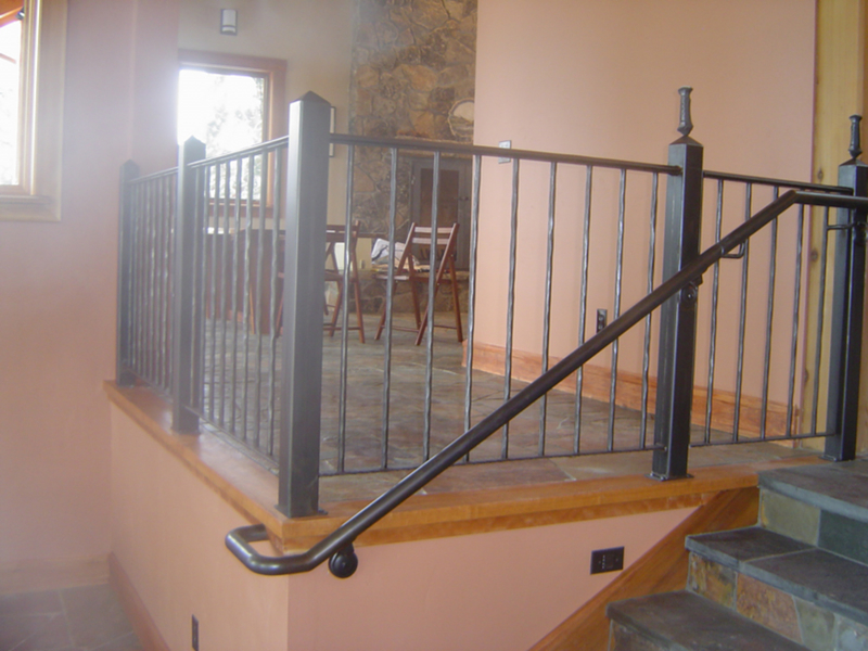 Hammered Bar with Box Tubing Guardrail