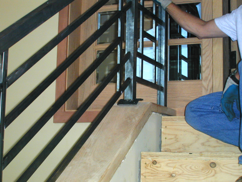 Hand Forged Handrail with Rivets Image 1