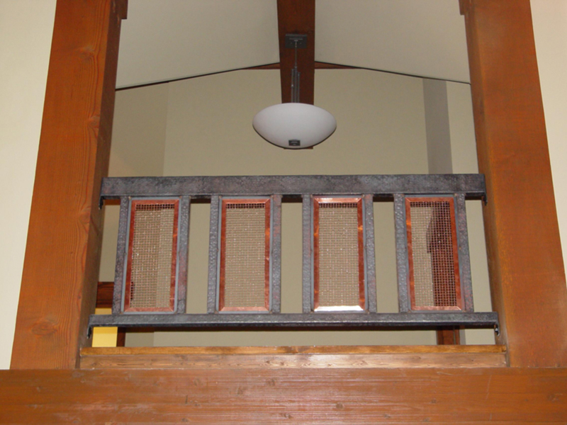 Pounded Steel with Copper Screen Handrail Image 1