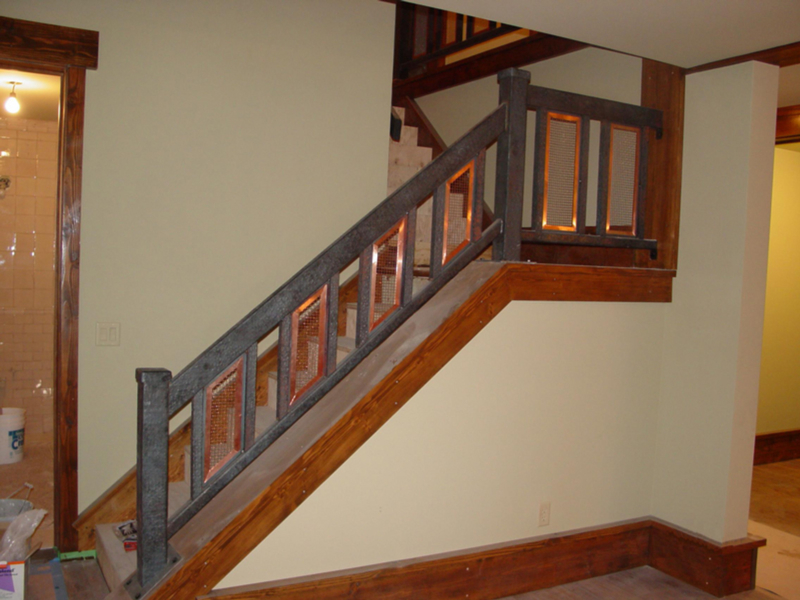 Pounded Steel with Copper Screen Handrail Image 3