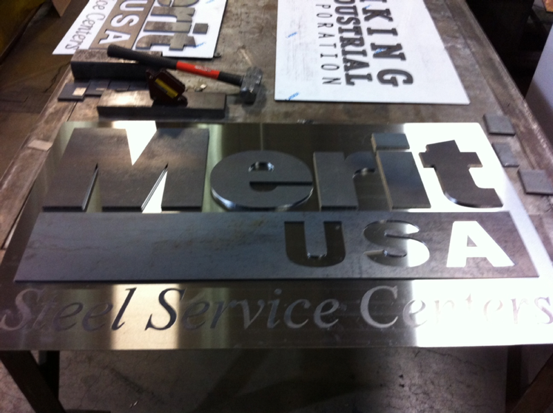 Stainless Steel and Hot Rolled Sign with Stand-off Letters Image 2