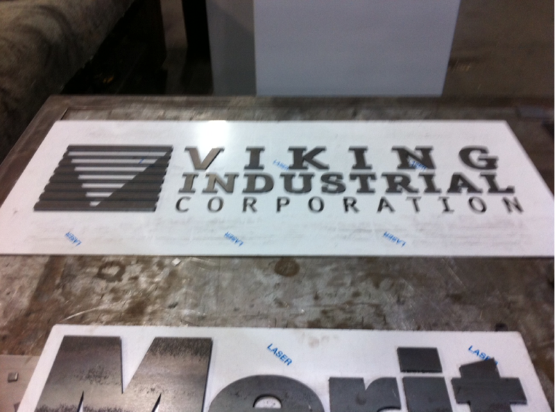 Stainless Steel and Hot Rolled Sign with Stand-off Letters Image 1